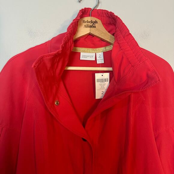 NWT Chico's Zenergy Neema Nadia Jacket Mai Tai Coral Red SZ 2 (Large/12) NEW - Picture 14 of 15